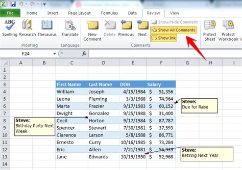 how to print comments in excel and how does this relate to the efficiency of data visualization